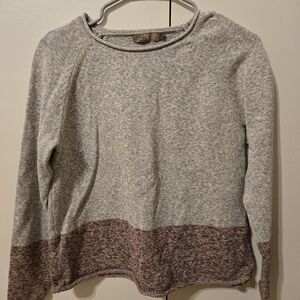 Prana Gray and Pink Crew Neck Sweater